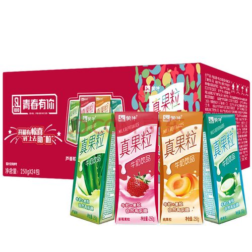饮品饮料(草莓 芦荟 椰果 桃果粒)250g*24盒/箱果粒多 四种口味组合