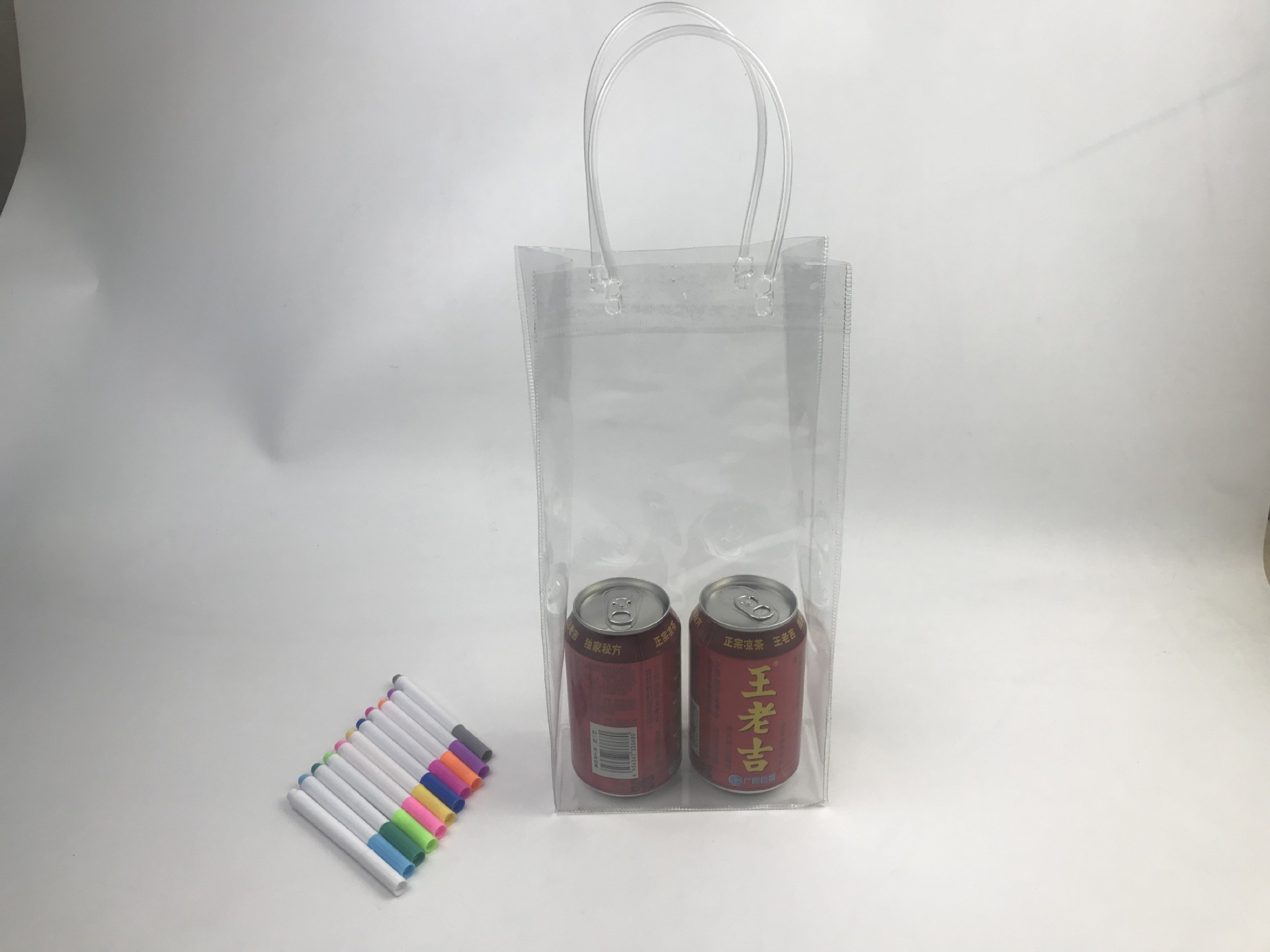 工厂销售 透明手提袋 红酒袋 透明饮料袋子 饮品促销装袋子定制